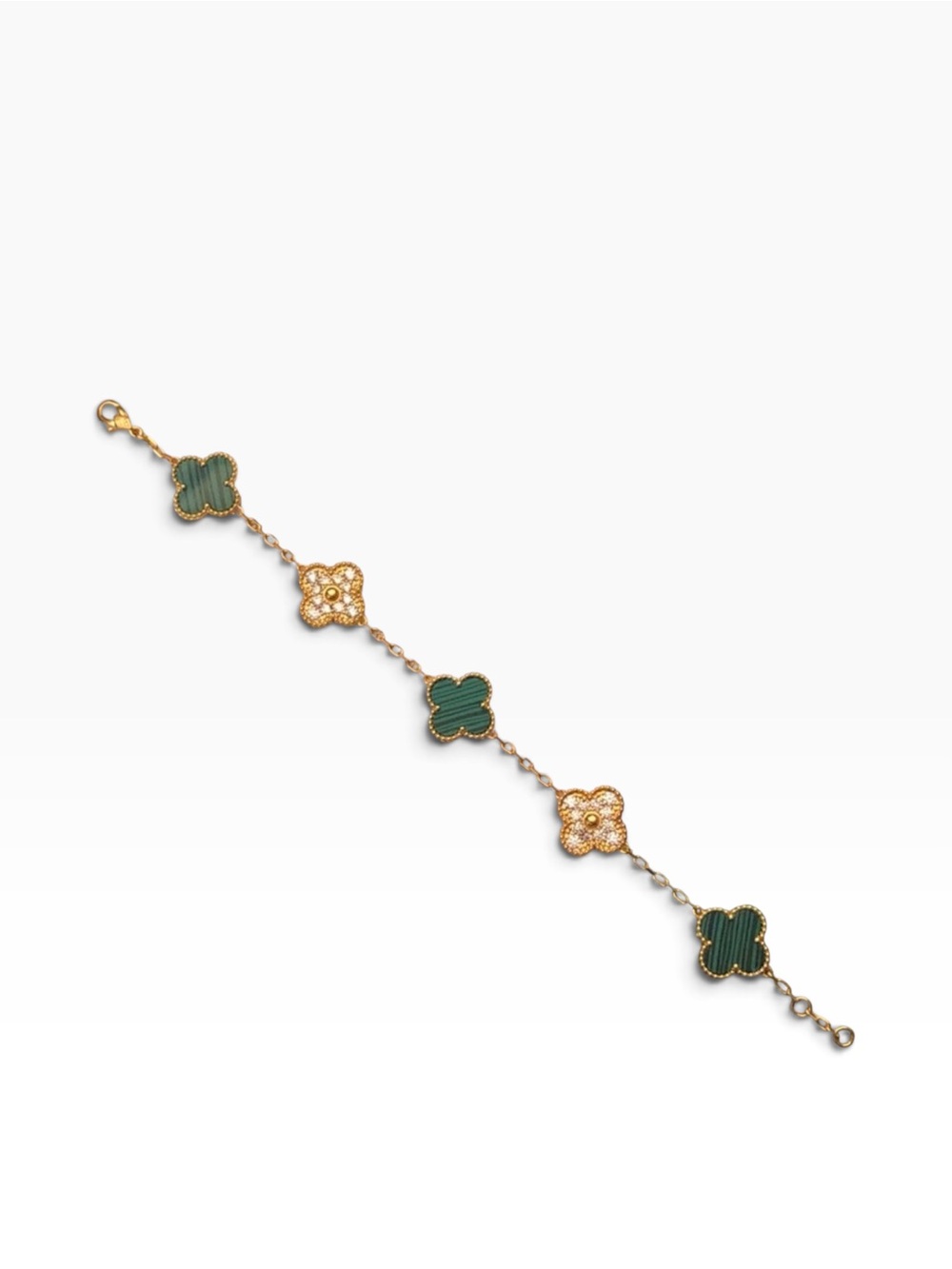 Van Cleef & Arpels Green and Gold Alhambra Bracelet